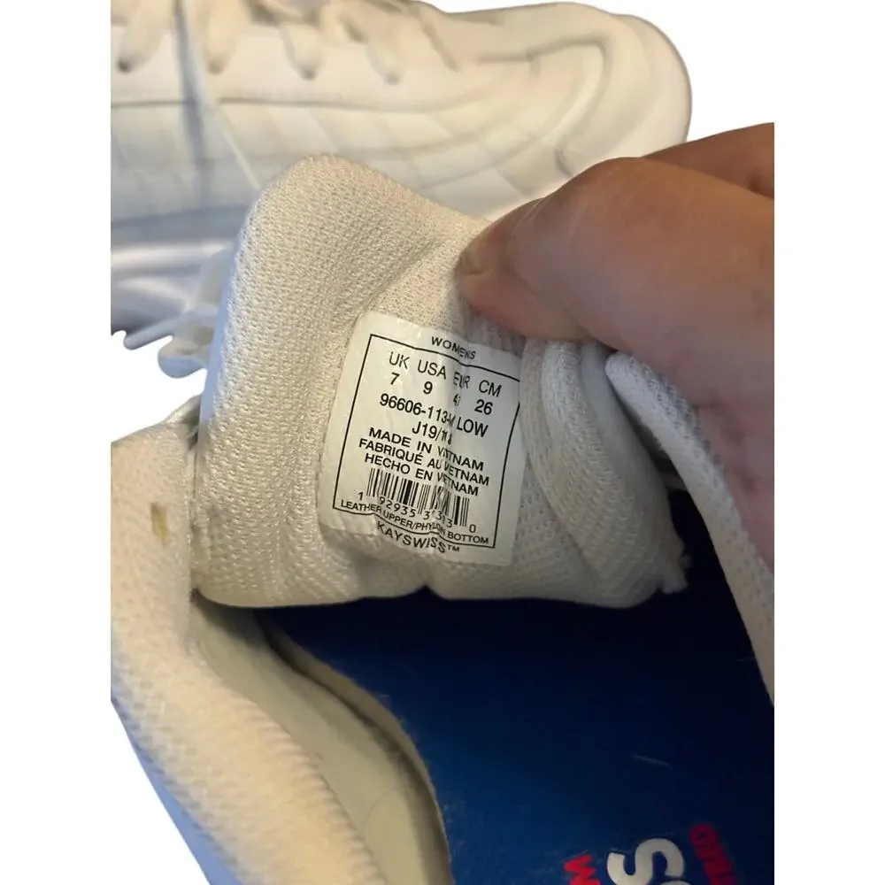 K‑Swiss Women’s Size 9 White Athletic Sneakers Lace‑Up Comfort Shoes